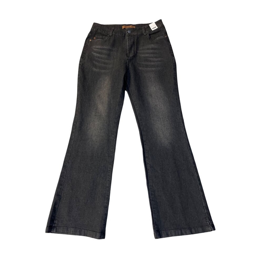 Judy Blue High Waist Black Jeans Womens M Lightweight Split Hem Stretch Denim - Picture 3 of 16